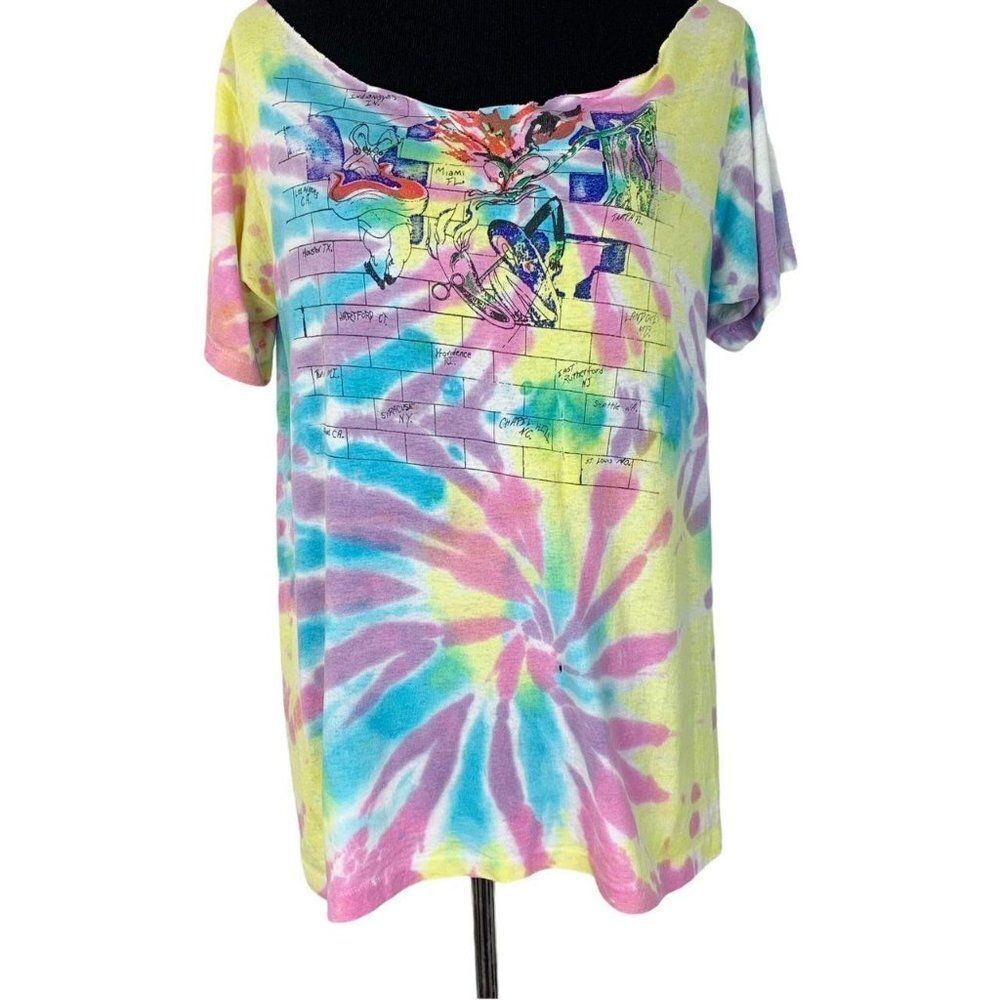 Vintage Pink Floyd Shirt Cut off Tie Dye